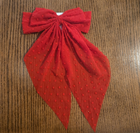 Accessories - Elegant Red Bow Hair Accessory